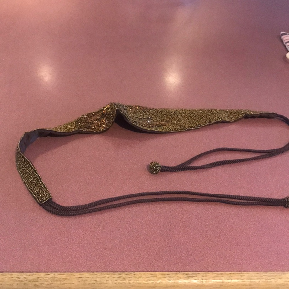 Vintage Christian Dior beaded tie belt